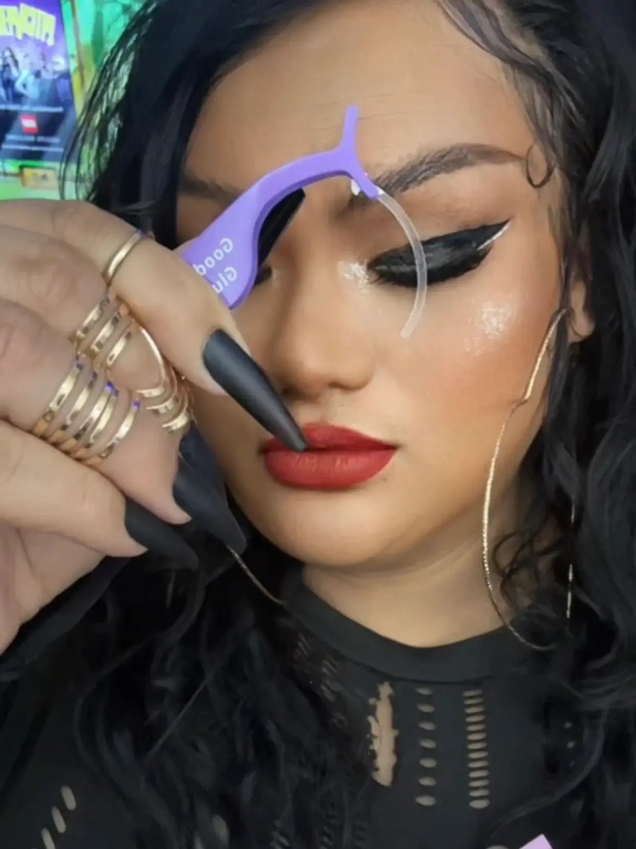 women holding  w/out Eyelash Tweezers